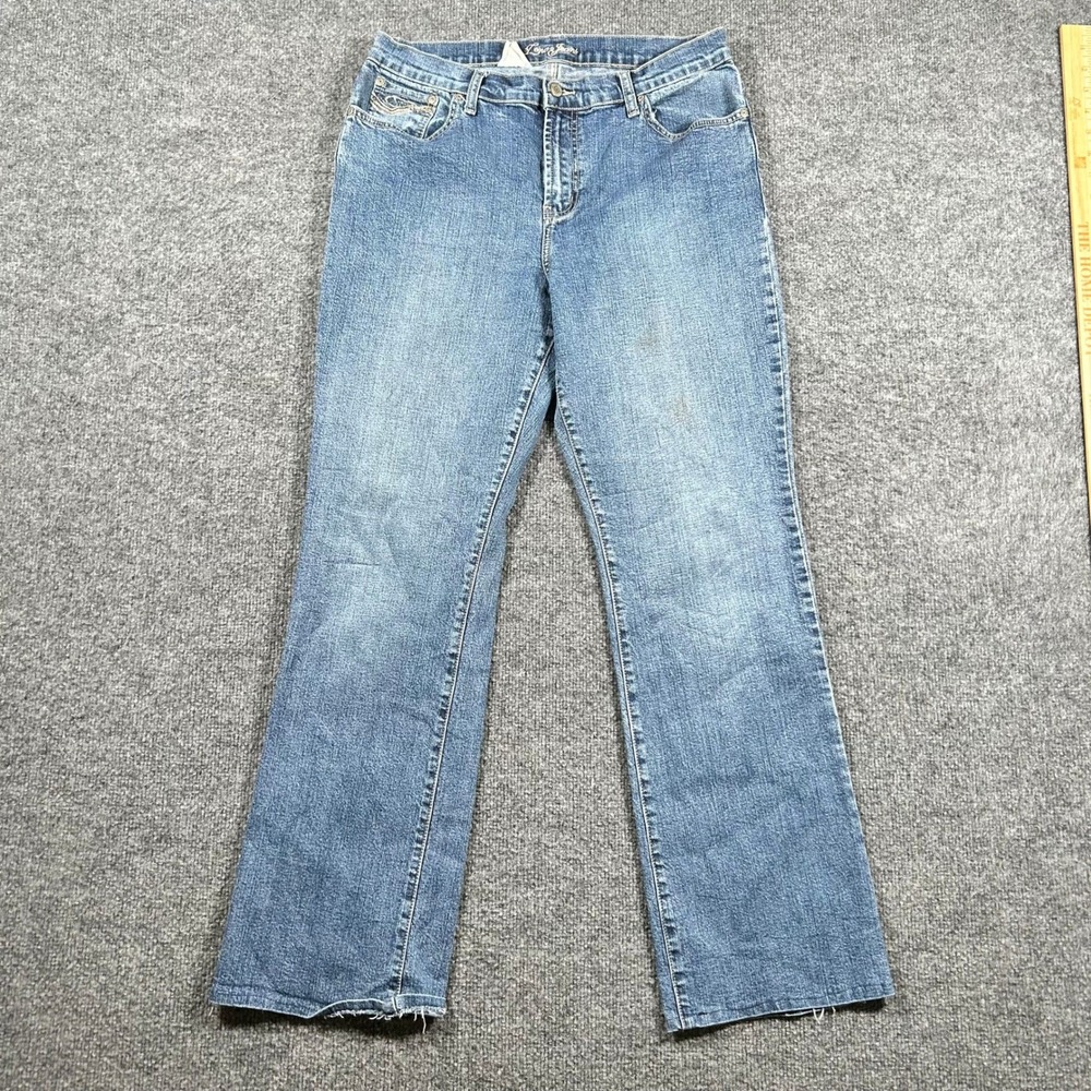 Lena Jeans Denim Womens Size 12 Blue Bootcut Stretch Casual Embroidered Pocket